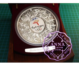 Australia 2000  Sydney Olympic 1KG Silver Proof Coin Wooden display Case certificate
